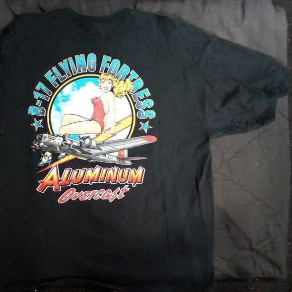 Vintage B-17 Flying Fortress Aluminum Overcast Pin-Up T-Shirt - Picture 6 of 6